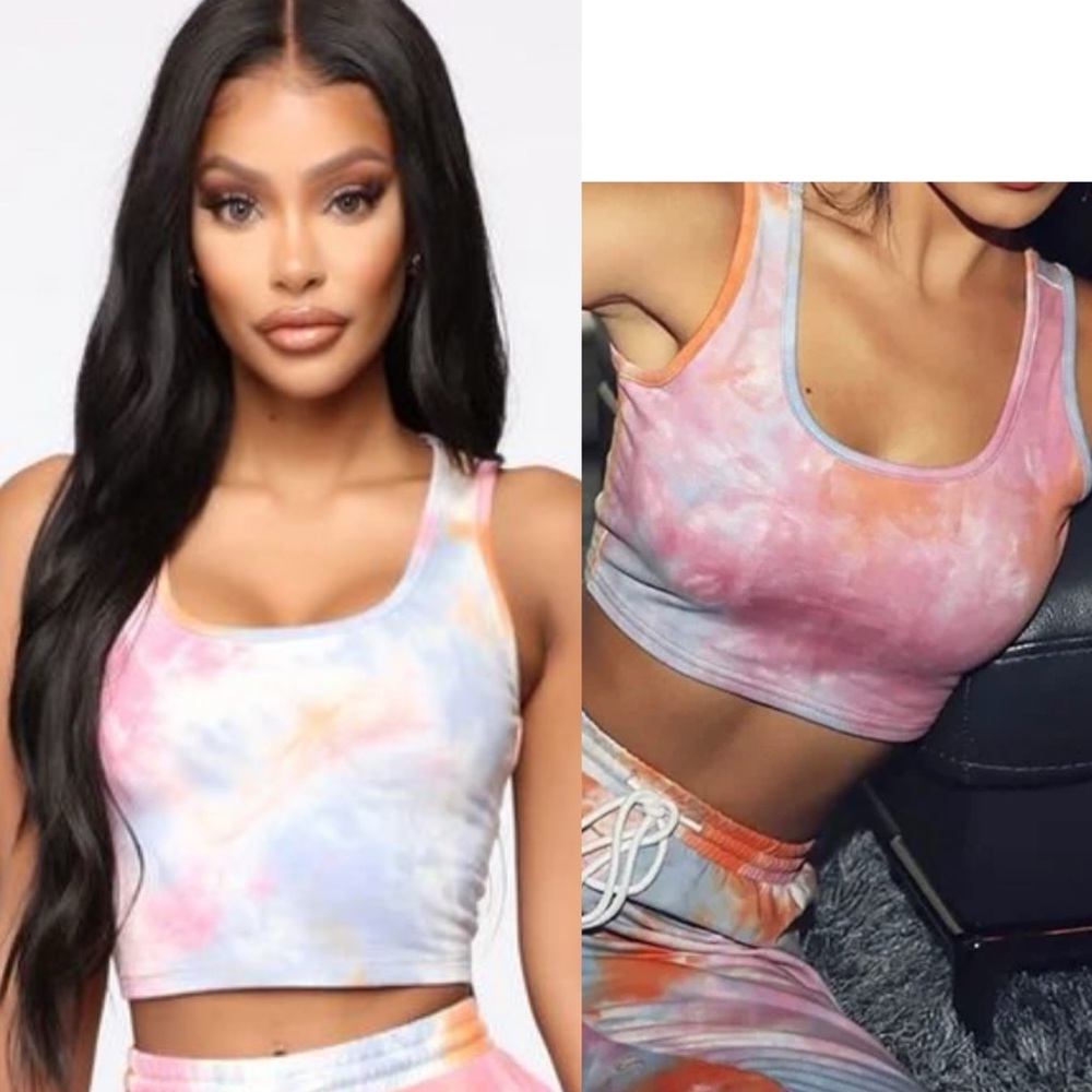 Plus Tie Dye Crop Tank-NWT 2X